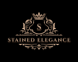 Elegant Crown Shield logo design