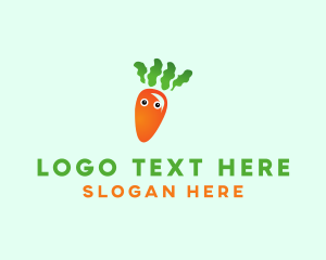 Veggie - Vegetable Carrot Cartoon logo design