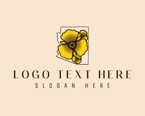 Map - Arizona Mariposa Lily Flower logo design