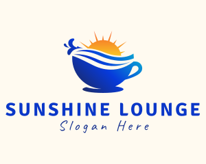 Coffee Cup Wave Sunshine logo design