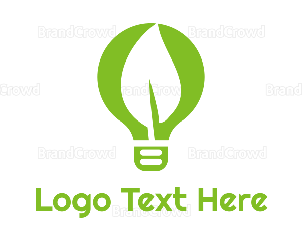 Eco Leaf Light Bulb Logo