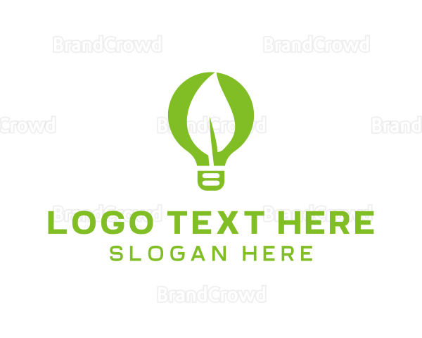 Eco Leaf Light Bulb Logo