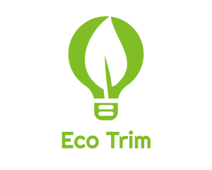 Eco Leaf Light Bulb logo design