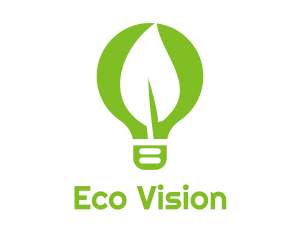 Eco Leaf Light Bulb logo design