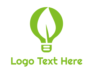 Renewable Energy - Eco Leaf Light Bulb logo design