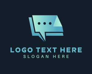 Communicate - Chat Box Conversation logo design