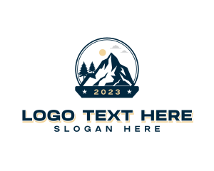 Hiking - Hiking Mountain Summit logo design