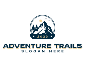 Hiking Mountain Summit logo design