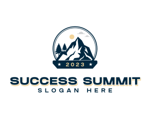 Hiking Mountain Summit logo design