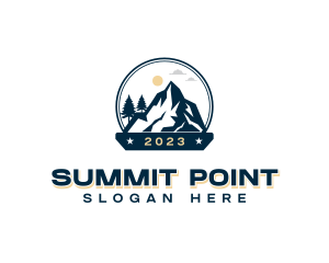 Hiking Mountain Summit logo design