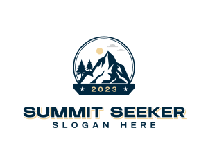 Hiking Mountain Summit logo design