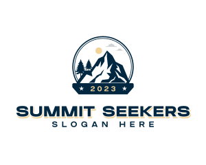 Hiking Mountain Summit logo design