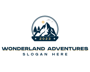 Hiking Mountain Summit logo design