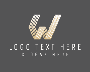 Digital Marketing - Line Ribbon Letter W logo design