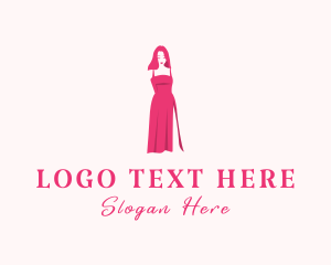 Girl - Pink Dress Boutique logo design