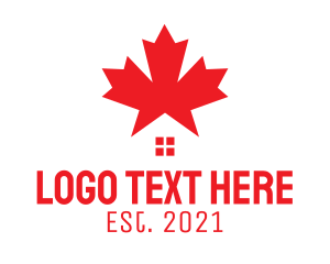 Leasing - Red Canada House logo design