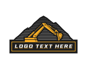 Build - Excavator Digger Mountain logo design