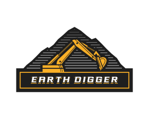 Digger - Excavator Digger Mountain logo design