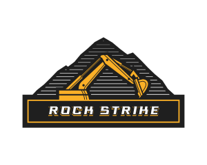 Excavator Digger Mountain logo design