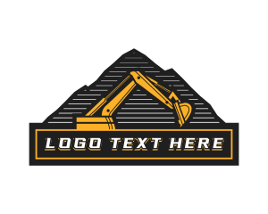 Excavator Digger Mountain Logo