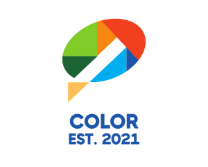 Geometric Color Speech Balloon logo design