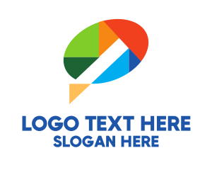 Geometric Color Speech Balloon Logo