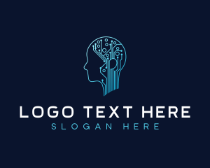 Head - Circuit Human Head logo design