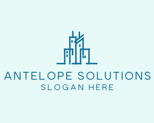 Real Estate Buildings Skyline logo design