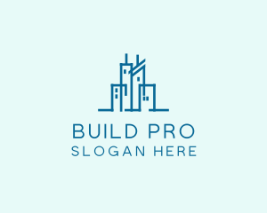 Real Estate Buildings Skyline logo design