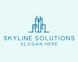 Real Estate Buildings Skyline logo design