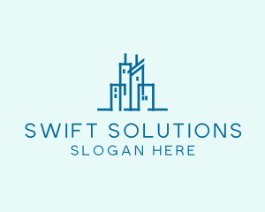 Real Estate Buildings Skyline logo design