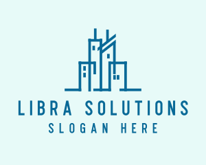 Real Estate Buildings Skyline logo design