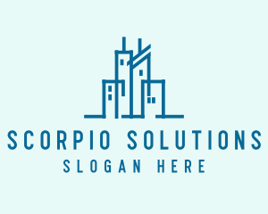 Real Estate Buildings Skyline logo design