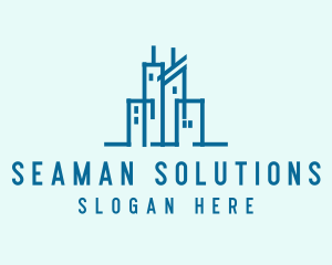 Real Estate Buildings Skyline logo design