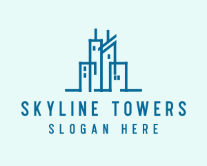 Real Estate Buildings Skyline logo design