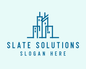 Real Estate Buildings Skyline logo design