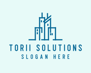 Real Estate Buildings Skyline logo design