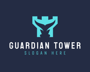 Tail Fin Castle Tower logo design