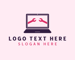 Online - Cyber Laptop Computer logo design