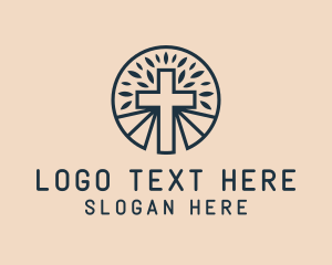 Youth Service - Religious Christian Cross logo design