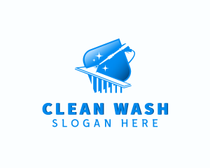 Cleaning Pressure Washer Wash logo design