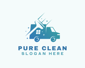 Cleaning Squeegee Van logo design