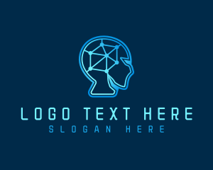 Head - Artificial Mind Intelligence logo design
