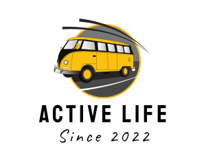 Road - Yellow Kombi Van logo design