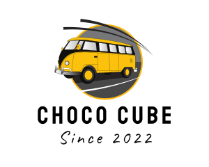 Road - Yellow Kombi Van logo design