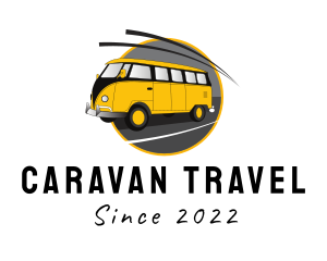 Caravan - Yellow Kombi Van logo design