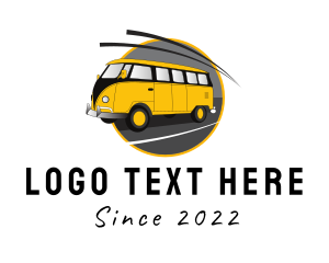Camper Van - Yellow Kombi Van logo design