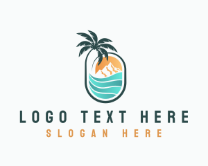 Palm Tree - Resort Beach Mountain logo design