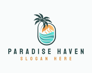 Resort Beach Mountain logo design