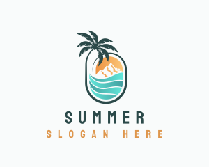 Resort Beach Mountain logo design